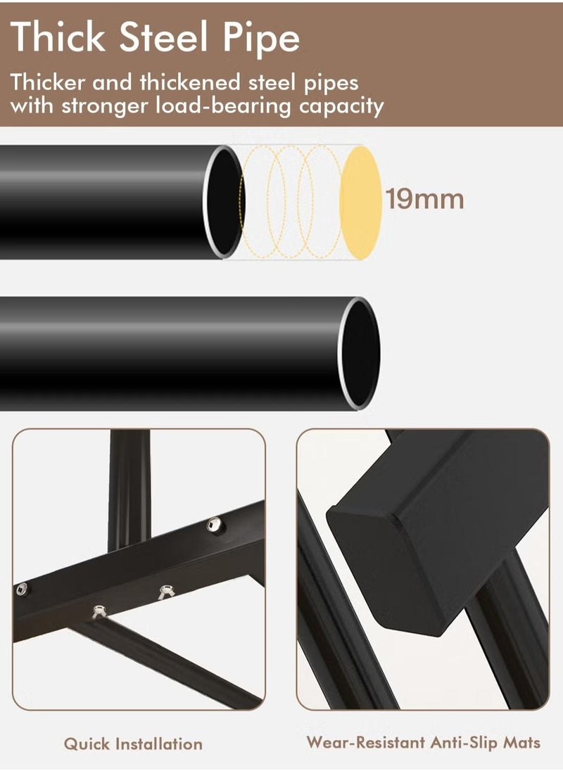 Cozara Clothes Rack, Clothes Hanger With Bottom Storage Rack, Metal Clothes Hanger For Bedroom Home Office, Multifunctional Clothes Hanger, Easy To Assemble, Black  - Image 4