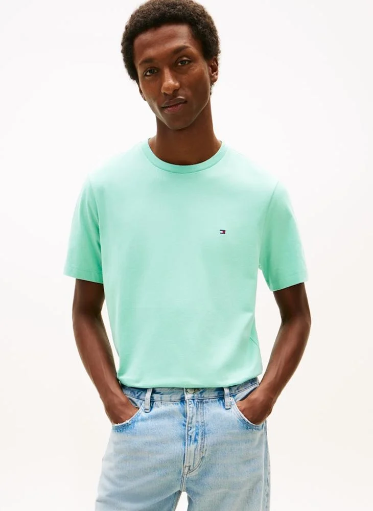 Flag Embroidery Crew Neck T-Shirt