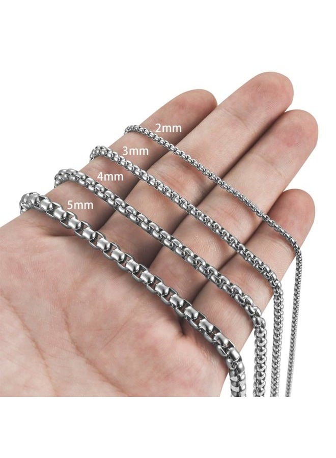 SANNYRA 5mm 16 To 38In Stainless Steel Rolo Chain Necklace Crude Chain Necklace for Men Women Jewelry, 24 Inches, Stainless Steel, No Gemstone - Image 4