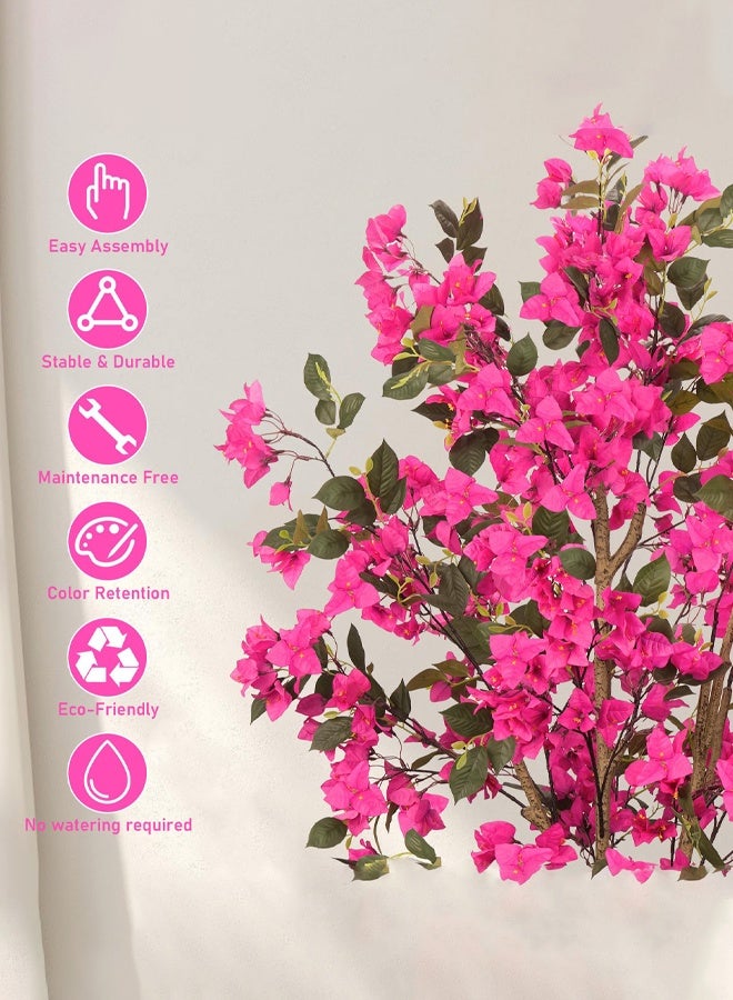 Bolivia's Artificial Tree - Tall Potted Fake Bougainvillea, Lifelike Faux Plant with Wood Trunk & Pink Flowers, for Outdoor, Indoor, Office, Wedding, and Home Decor - Image 5