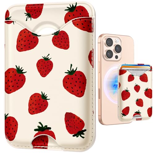 Shorogyt Compatible with Magsafe Wallet Magnetic Card Holder - Watercolor Phone Wallets for Women Teen Girls Cute for iPhone 17/16/15/14/13/12 Series Slim for Apple Mag RFID Magnet, Fit 3 Cards - Image 1