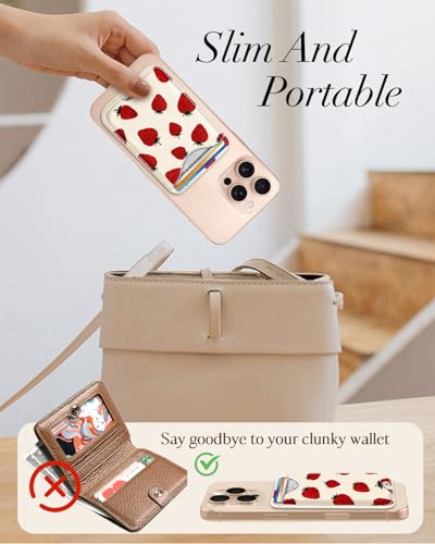 Shorogyt Compatible with Magsafe Wallet Magnetic Card Holder - Watercolor Phone Wallets for Women Teen Girls Cute for iPhone 17/16/15/14/13/12 Series Slim for Apple Mag RFID Magnet, Fit 3 Cards - Image 2