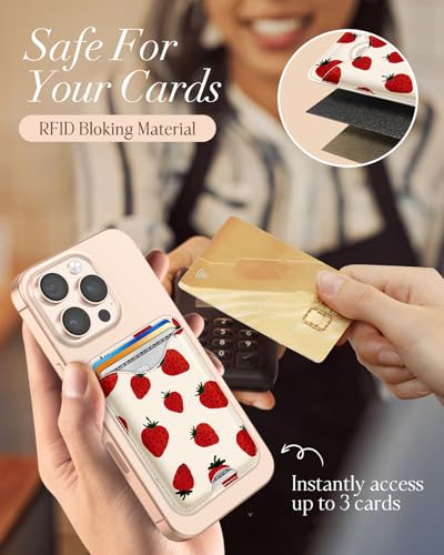 Shorogyt Compatible with Magsafe Wallet Magnetic Card Holder - Watercolor Phone Wallets for Women Teen Girls Cute for iPhone 17/16/15/14/13/12 Series Slim for Apple Mag RFID Magnet, Fit 3 Cards - Image 5