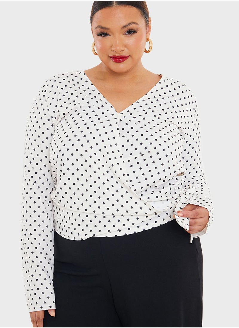 In The Style Curve Polkadot Wrap Over Top  - Image 1