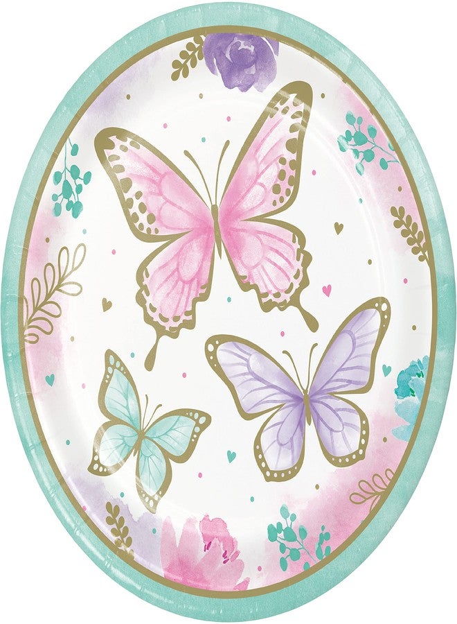 CREATIVE CONVERTING Golden Butterfly Paper Plates, 8 ct - Image 1
