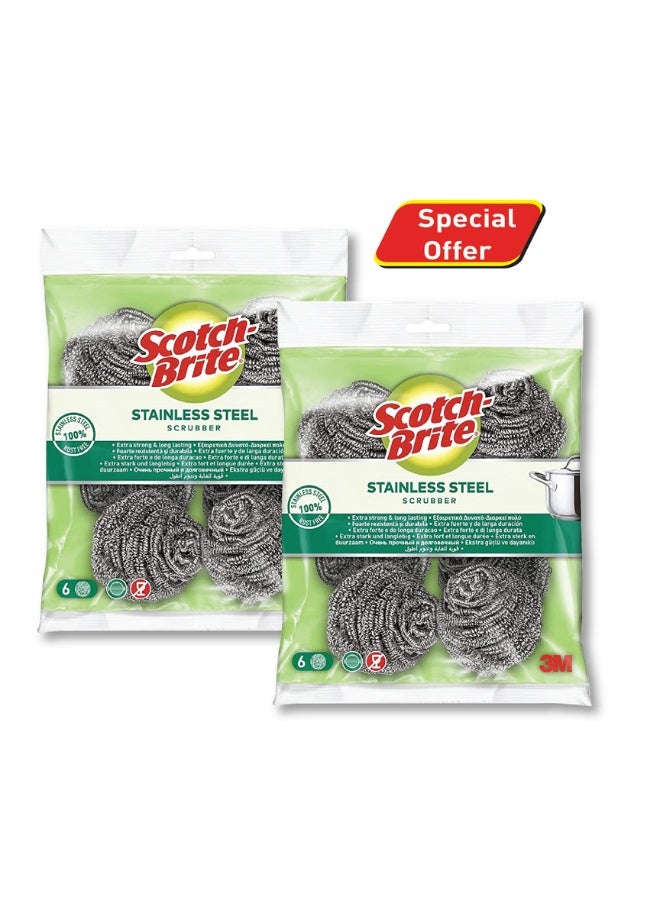 Scotch Brite سباكة معدنية لولبية 10X6'سبولي حزمة@1+1مجاني