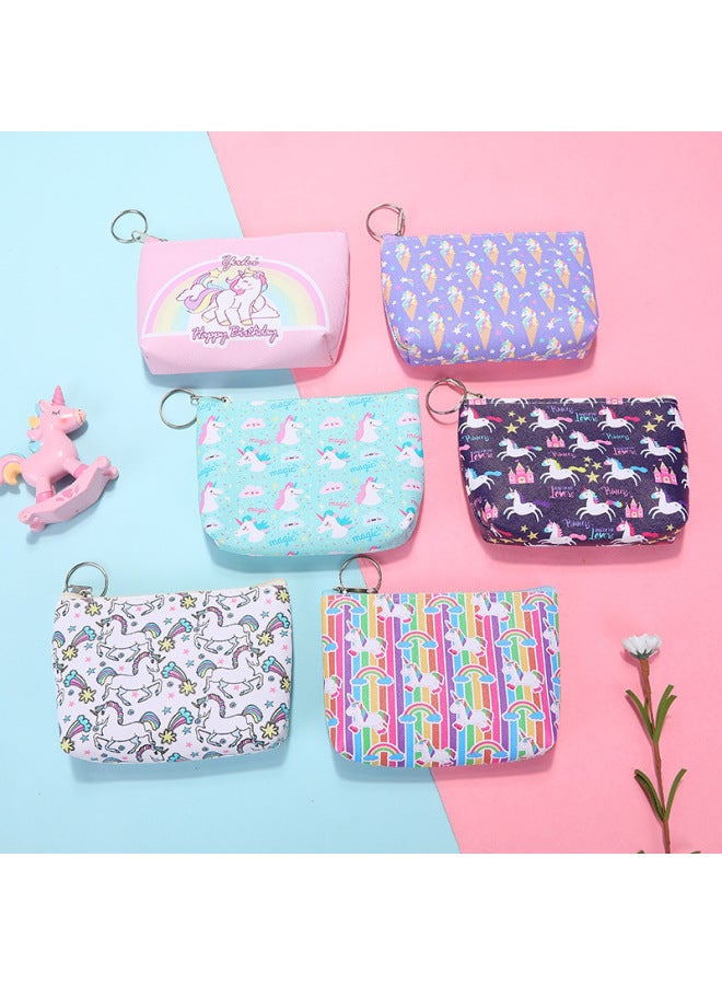 Cute Creative Coin Purse Cartoon Unicorn Children's Small Bag Earphone Key Coin Bag Ladies Wallet Wholesale-Color:Rand Mixed Hair - Image 2