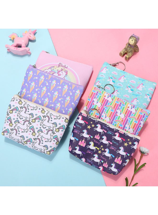 Cute Creative Coin Purse Cartoon Unicorn Children's Small Bag Earphone Key Coin Bag Ladies Wallet Wholesale-Color:Rand Mixed Hair - Image 1