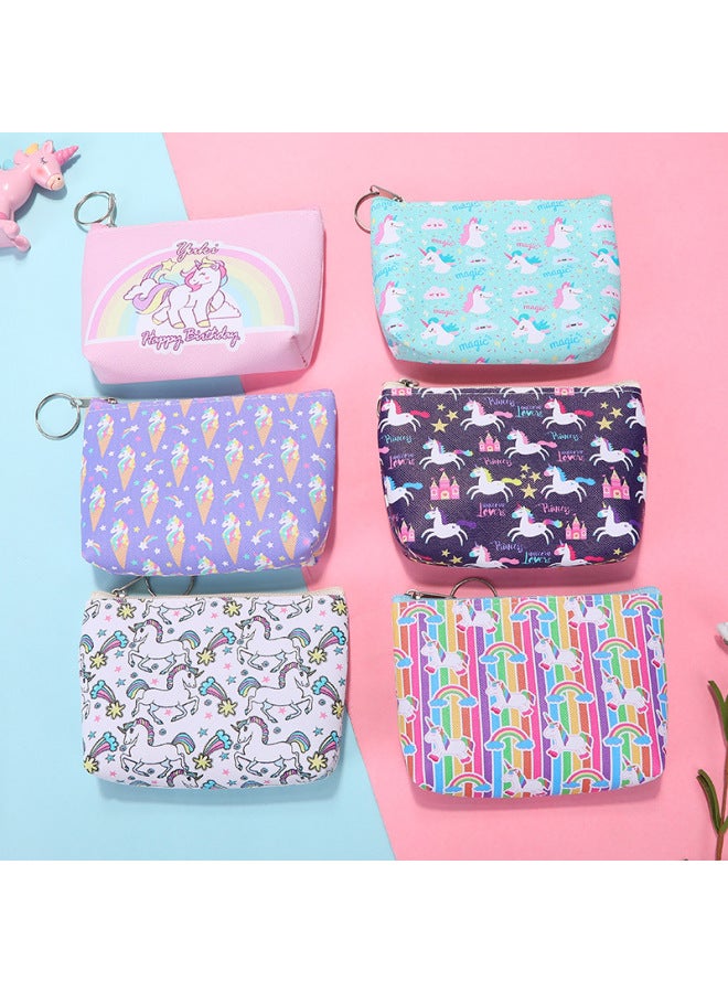 Cute Creative Coin Purse Cartoon Unicorn Children's Small Bag Earphone Key Coin Bag Ladies Wallet Wholesale-Color:Rand Mixed Hair - Image 3