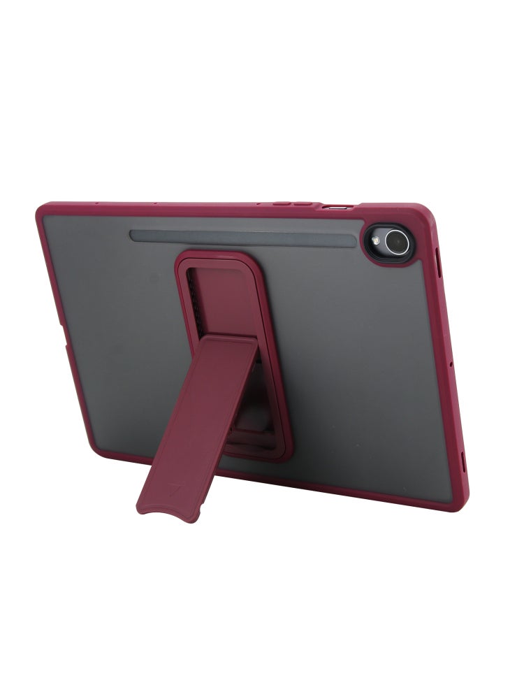 For Samsung Galaxy S10 FE/S9 FE/S9 Case with Kickstand TPU+PC Skin-Touch Tablet Cover - Wine Red - Image 2