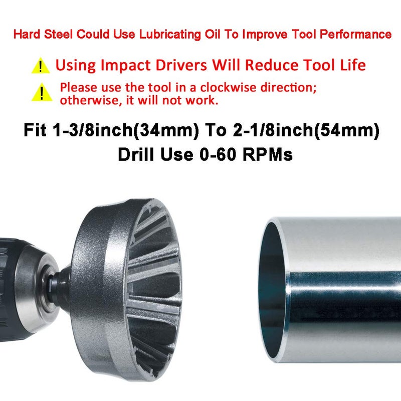 ORX PLUS TOOLS ORXPLUS Tools Deburring External Chamfer Tool, Tungsten Blade, Deburring Drill Bit, Remove Burr Tools for Fit 1-3/8" to 2-1/8"(34mm-54mm) - Image 3