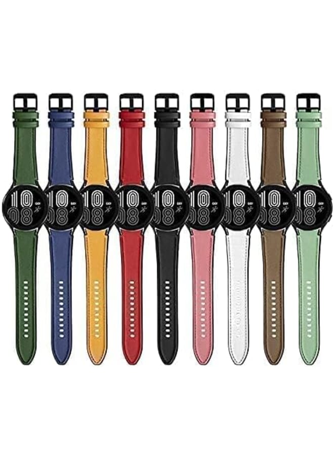 Dado Leather Silicone Replacement Band Compatible With Samsung Galaxy Watch 6 Classic 47 43Mm 5 Pro 45Mm 4 Classic 46 42Mm Watch 6 5 4 44 40Mm Special Strap Design No Gap Red  - Image 4