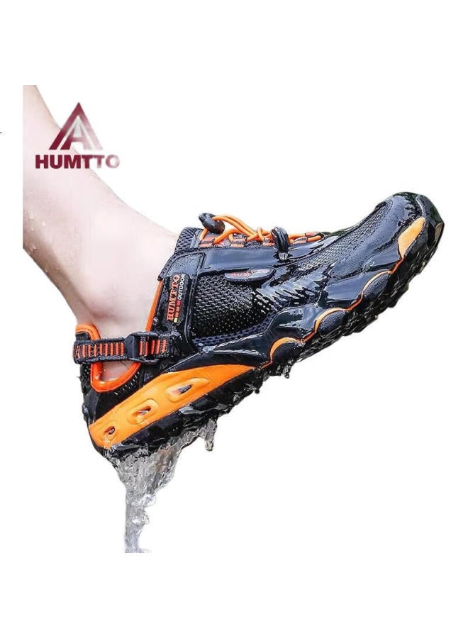 Humtto Summer Outdoor Stream Trekking Shoes, Breathable Mesh Hiking Shoes For Men, Comfortable Mesh Shoes For Wading, Black, Size 41 - Image 3
