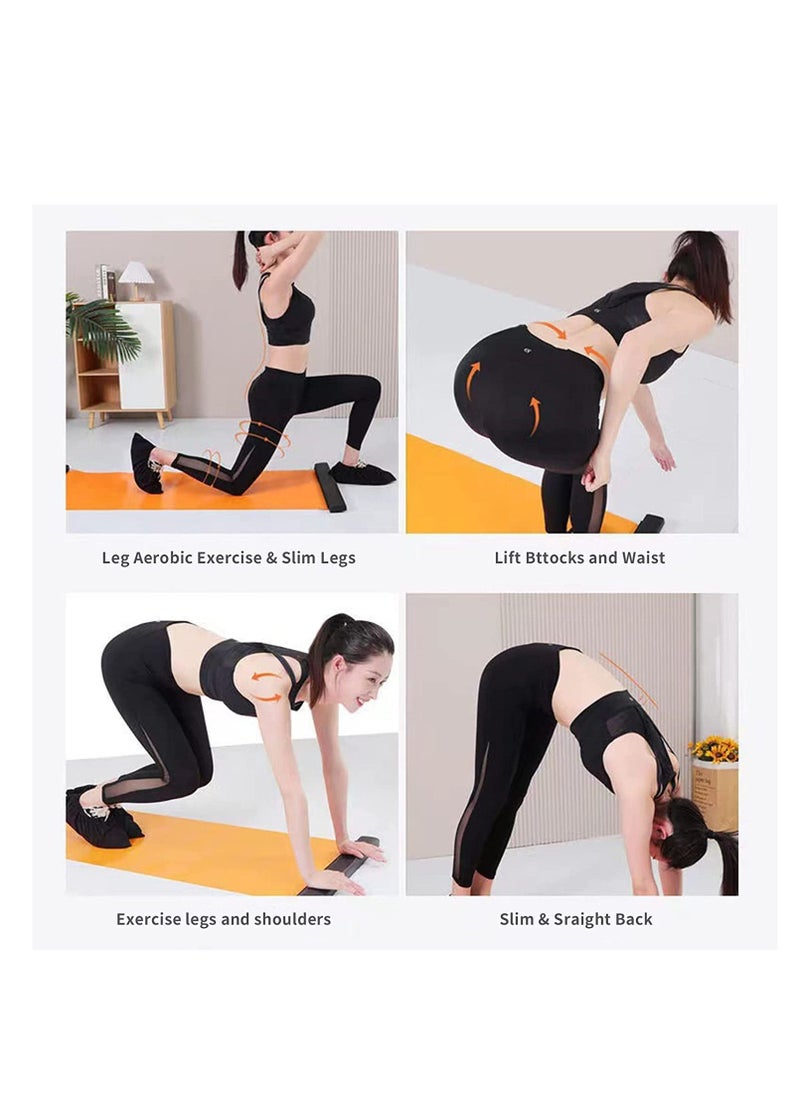 WENBO - WENBO Slide Board Workout Board For Beginner & Pros With Shoe Booties For Fitness Training & Therapy (Orange) - Image 1