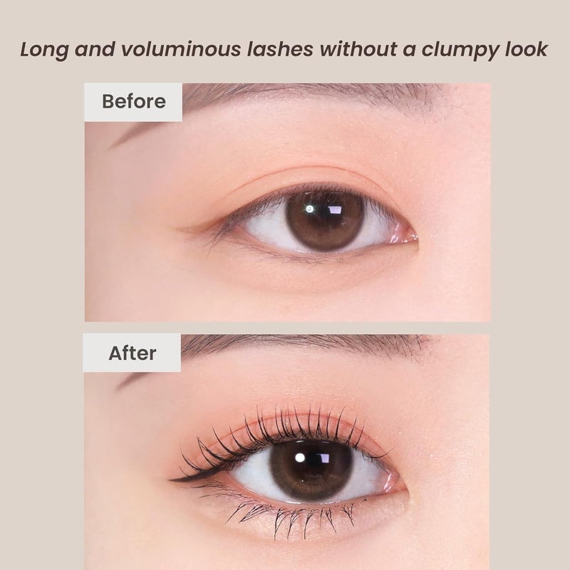 HEIMISH Dailism Smudge Stop Mascara, Curling & Lengthening, Long-lasting, Waterproof, Smudge-proof, Non-Clumping, Washable Cleansing Korean Mascara, 0.32oz/9g - Brown Curling - Image 4