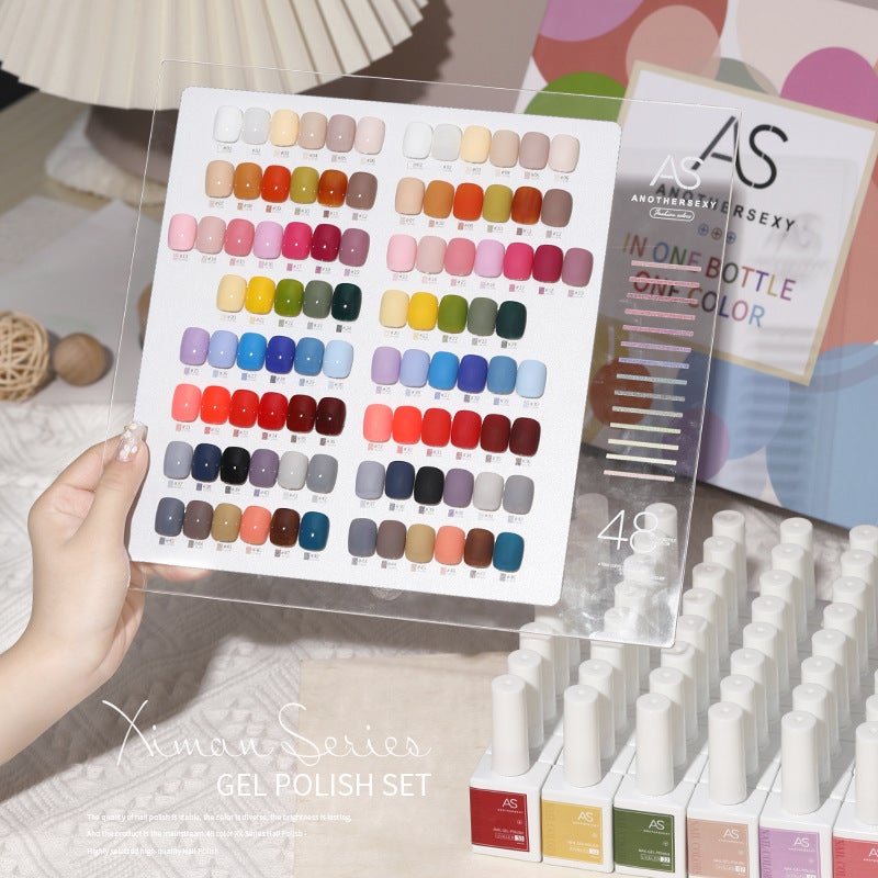 A Bottle Of Color Nail Polish Glue 2022 New Summer Popular 48 Color Small Set Of Nail Salon Special Full Set - Image 3
