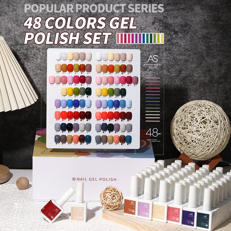 A Bottle Of Color Nail Polish Glue 2022 New Summer Popular 48 Color Small Set Of Nail Salon Special Full Set - Image 2