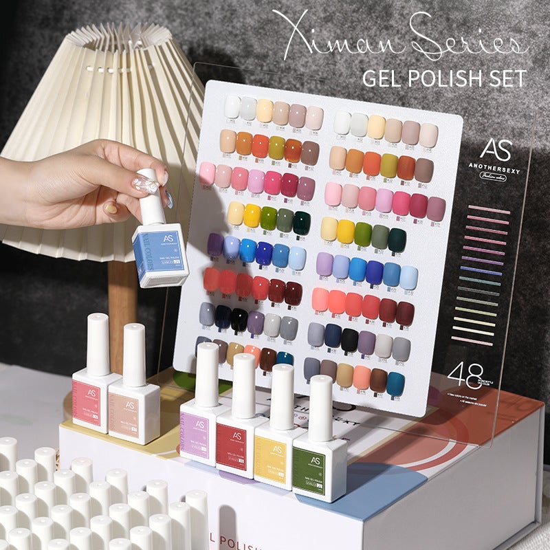 A Bottle Of Color Nail Polish Glue 2022 New Summer Popular 48 Color Small Set Of Nail Salon Special Full Set - Image 4