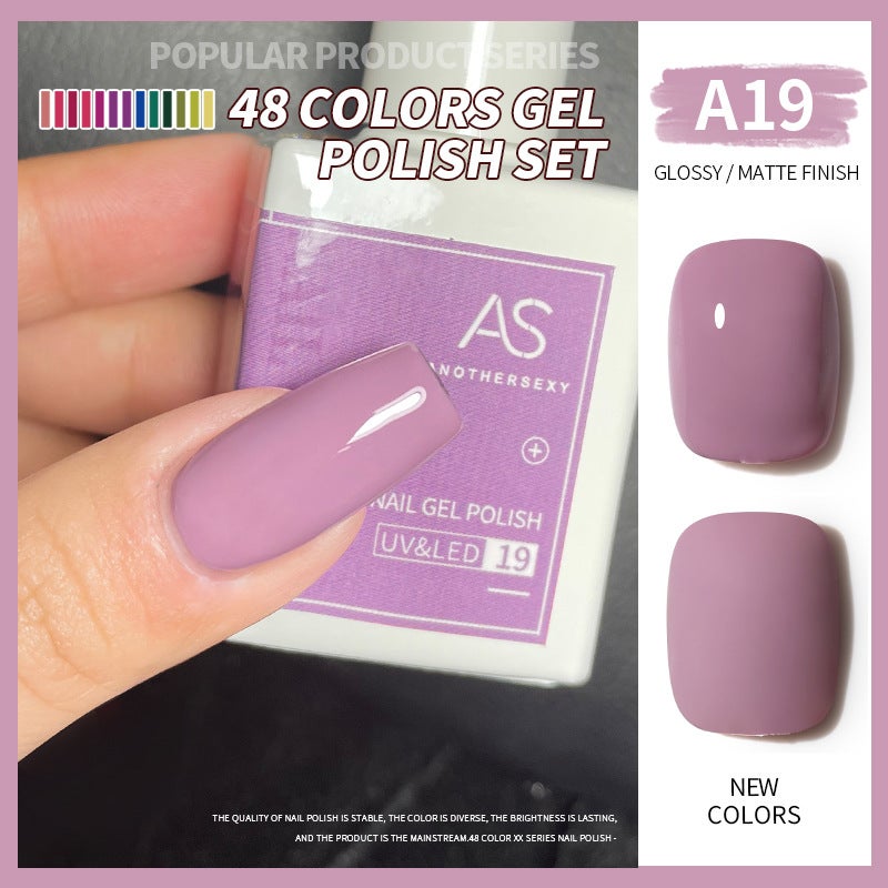 A Bottle Of Color Nail Polish Glue 2022 New Summer Popular 48 Color Small Set Of Nail Salon Special Full Set - Image 1