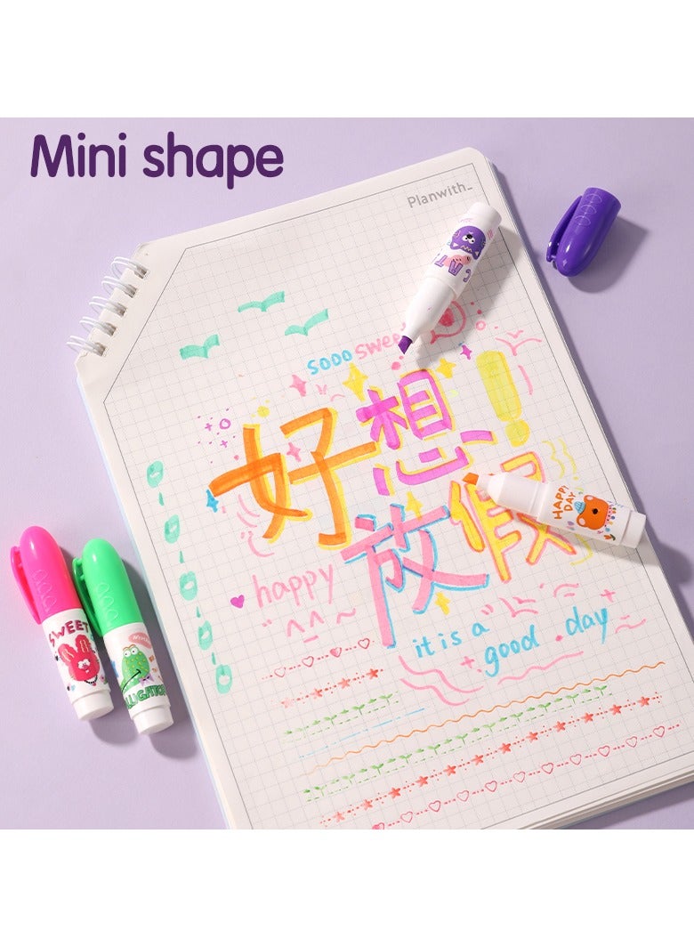 ديلي أقلام تمييز لطيفة EU612 برأس 1–4مم، 6 ألوان – مثالية لتدوين الملاحظات المدرسية والدراسة الممتعة - Image 3