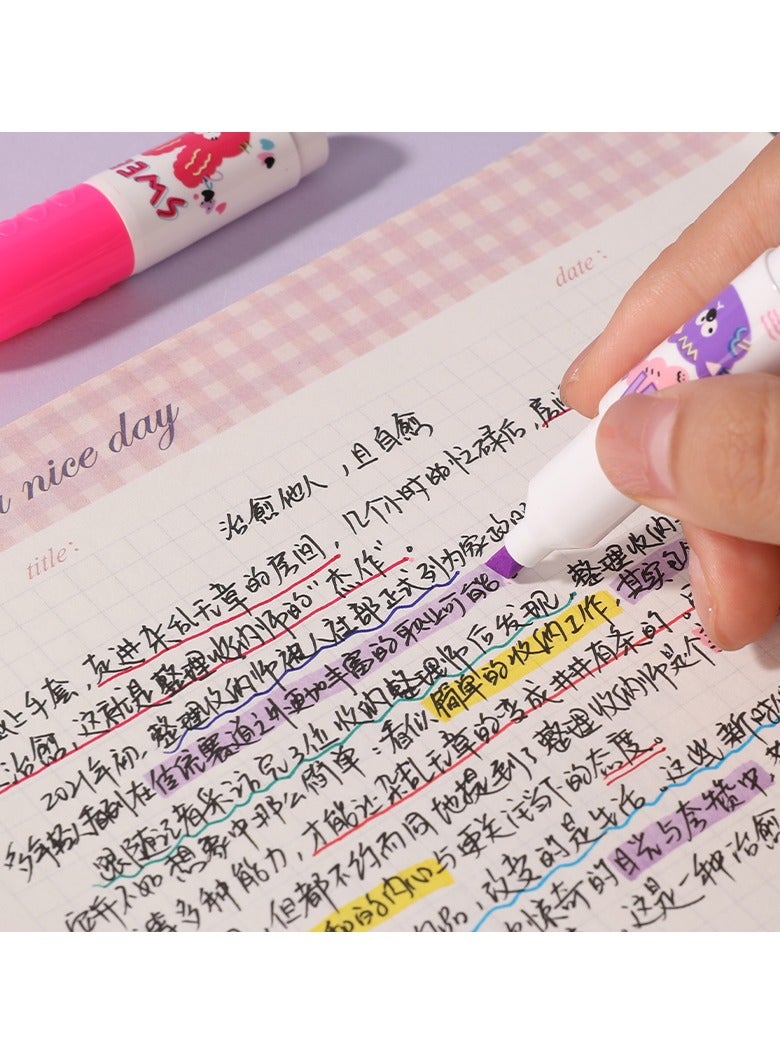 ديلي أقلام تمييز لطيفة EU612 برأس 1–4مم، 6 ألوان – مثالية لتدوين الملاحظات المدرسية والدراسة الممتعة - Image 4