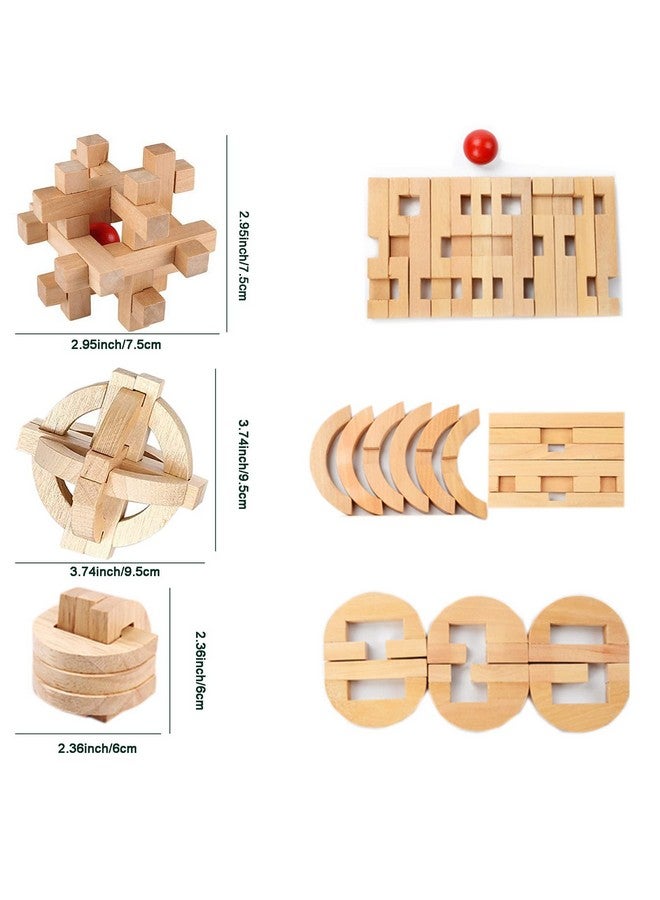 Arlai 12 Pcs Wooden Brain Teaser Puzzle And Metal 3D Unlock Interlocking Jigsaw Educational Toy For Kids And Adults Brain Games - Image 3
