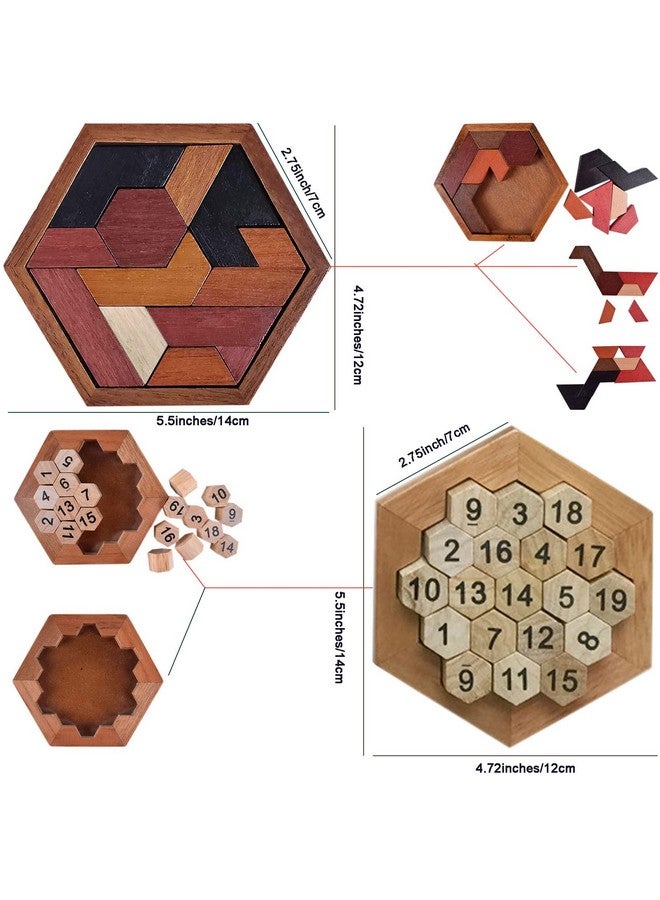 Arlai 12 Pcs Wooden Brain Teaser Puzzle And Metal 3D Unlock Interlocking Jigsaw Educational Toy For Kids And Adults Brain Games - Image 2