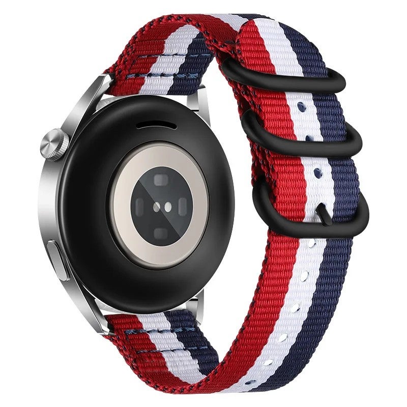 Bluejw Premium Woven Nylon Watch Strap Replacement - Durable Sport Striped Wristband for Men's Watches - Image 1