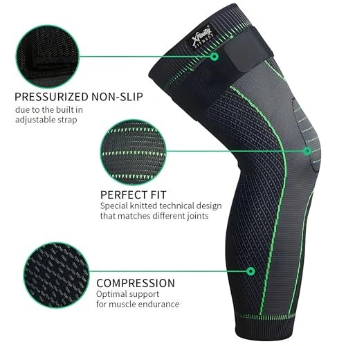 Xfinity Fitness knee caps support sleeve for men and women for pain relief |full leg compression sleeve | ideal for arthritis, Pain Relief, Sports (pack of 2) - Image 3