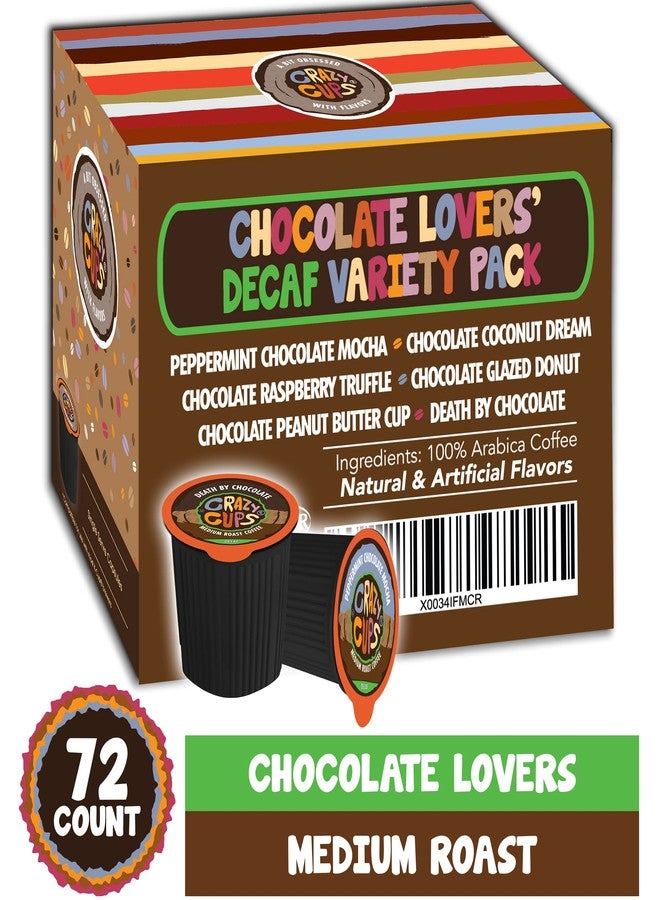 Crazy Cups Decaf Chocolate Coffee Pods Variety Pack, Chocolate Flavored Decaf Coffee For Keurig K Cup Machines, (Pack of 1, 24 Count Total) - Image 3