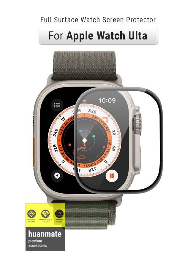 huanmate Premium Screen Protector For Apple Watch Ultra Black/Clear - Image 1