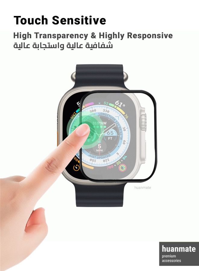 huanmate Premium Screen Protector For Apple Watch Ultra Black/Clear - Image 4