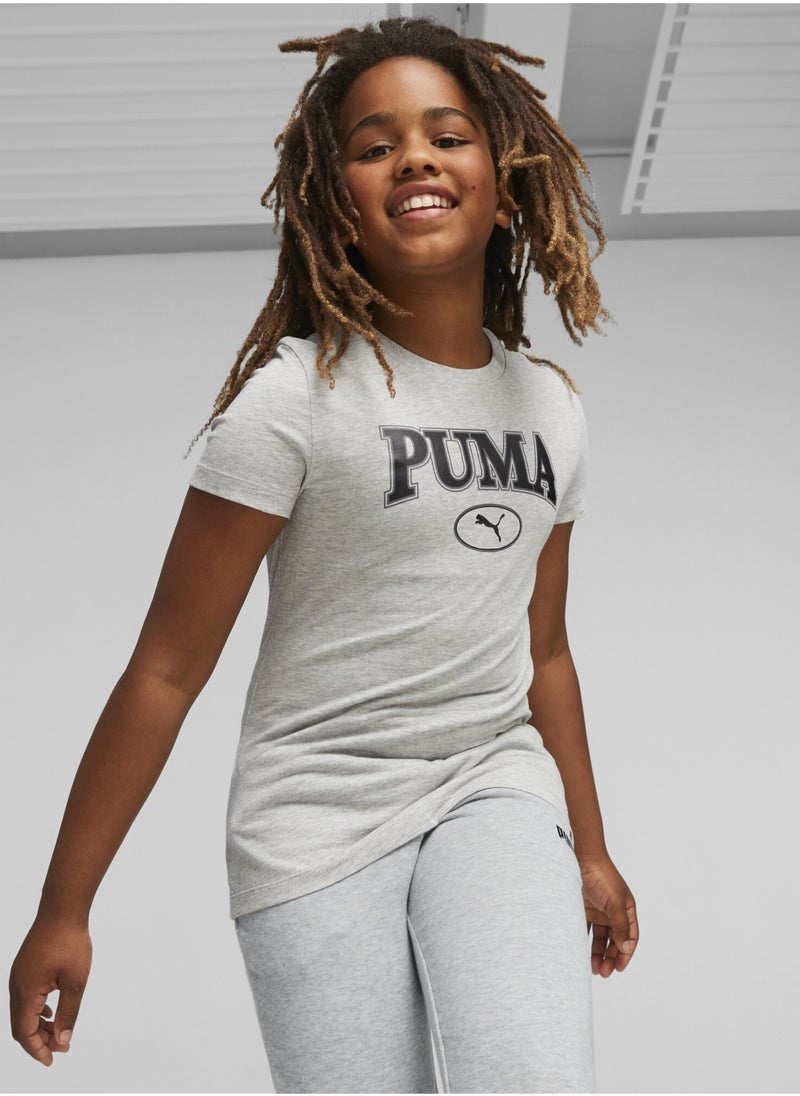 PUMA SQUAD Girls Grey Graphic T-shirt  - Image 1