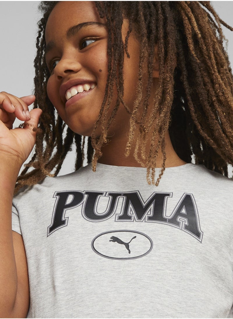 PUMA SQUAD Girls Grey Graphic T-shirt  - Image 4