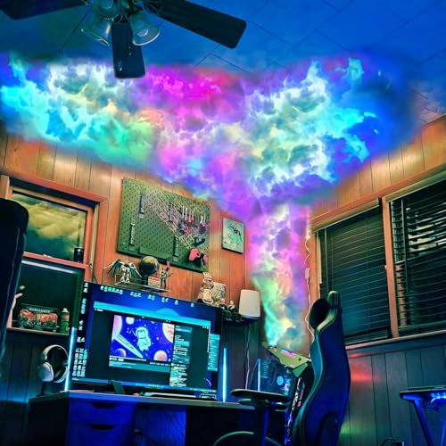 Neptten Cloud LED Lights for Ceiling 3D Thunder Clouds Light Music Sync LED Storm Cotton Kits with Multicolor Changing Strip Thundercloud DIY Set for Gaming Room Basement dcor 115 Ft - Image 1