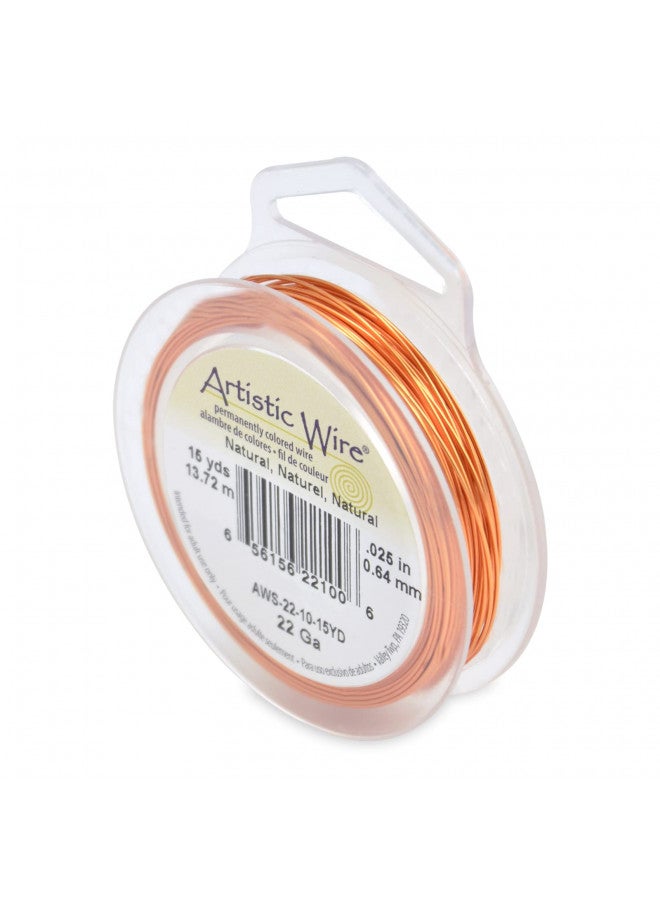 Artistic Wire, 22 Gauge Tarnish Resistant Colored Copper Craft Jewelry Wrapping Wire, Natural, 15 yd - Image 1