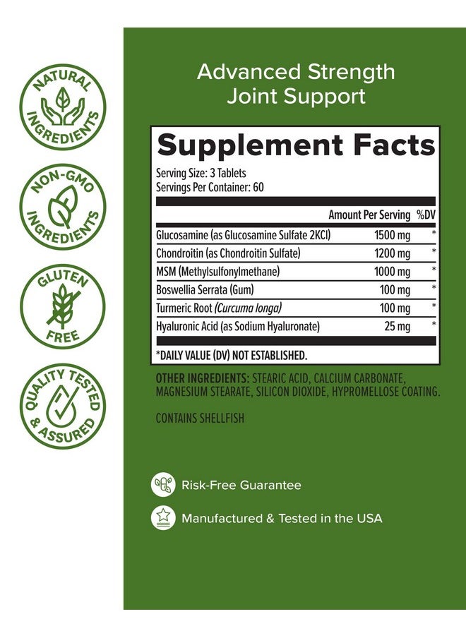 Zenwise Health - Zenwise Glucosamine Chondroitin Msm Joint Support Supplement With Turmeric Curcumin For Hands Back Knee And Joint Health Advanced Relief For Bone And Joint Flexibility And Mobility 180 Tablets - Image 1