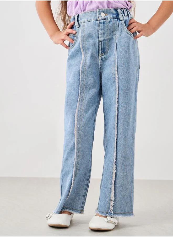 Styli Styli Wide Leg Jeans with Pintuck Detail