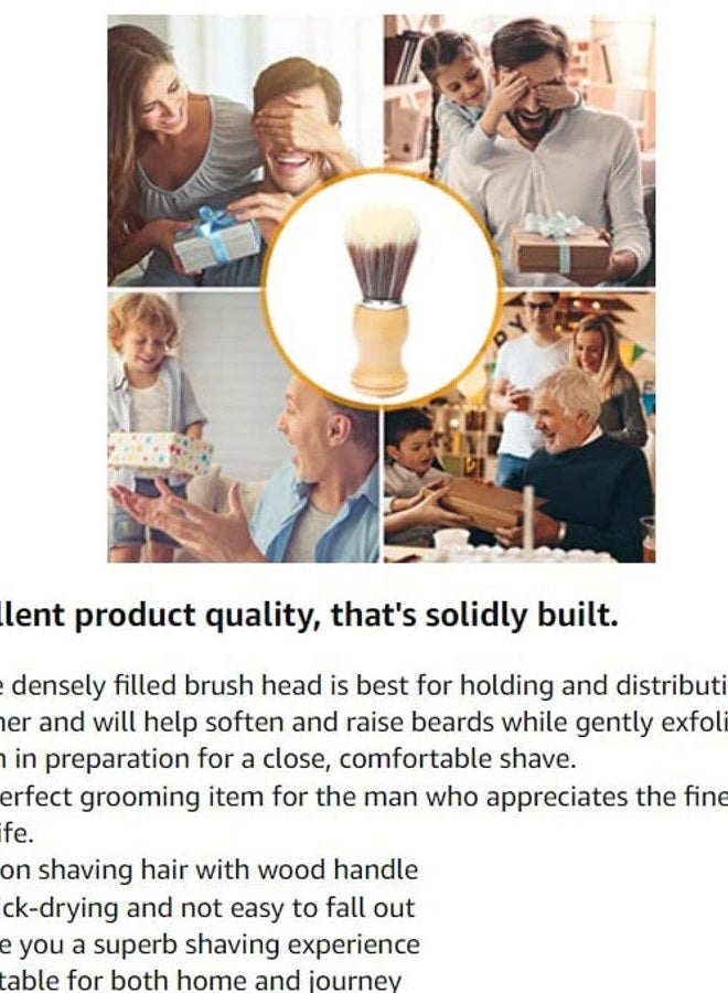 Luxxii Shaving Brushes for Men with Wooden Handle Pure Hair Soft Face Cleaning Makeup Facial Razor Brush Shave Tools - Image 4