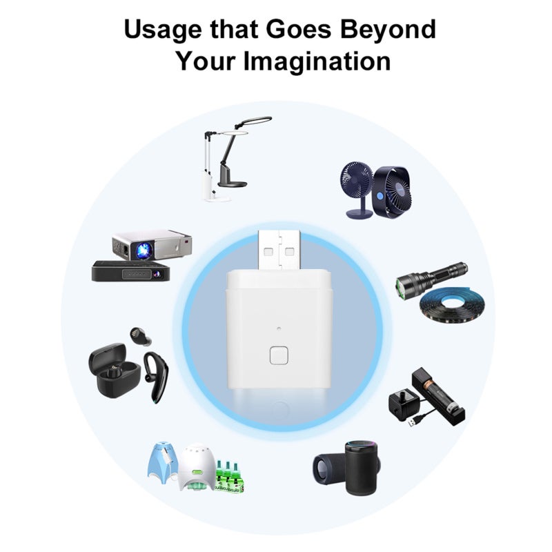 محول USB ذكي أبيض بحجم الجيب - شاحن USB مع تحكم عن بعد عبر التطبيق لأتمتة المنزل الذكي - متوافق مع التحكم الصوتي عبر Google Home للاستخدام مع الأجهزة المحمولة - Image 4