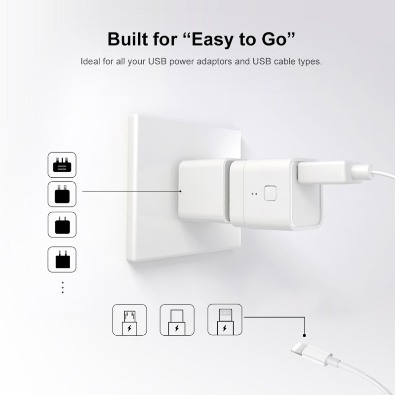 محول USB ذكي أبيض بحجم الجيب - شاحن USB مع تحكم عن بعد عبر التطبيق لأتمتة المنزل الذكي - متوافق مع التحكم الصوتي عبر Google Home للاستخدام مع الأجهزة المحمولة - Image 5