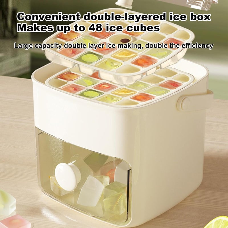 VATTU Ice Cube Tray Set with Lid and Storage Bin Easy Release Mould White - Image 5