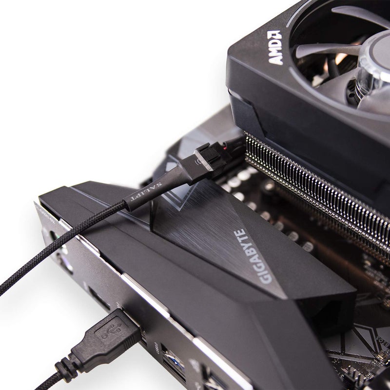 LINKUP - (2 Packs) USB to 3/4-P PWM 5V | CPU/Case Fan Sleeved Power Cable Adapter | USB 2.0, 3.0, 3.1 - Image 2