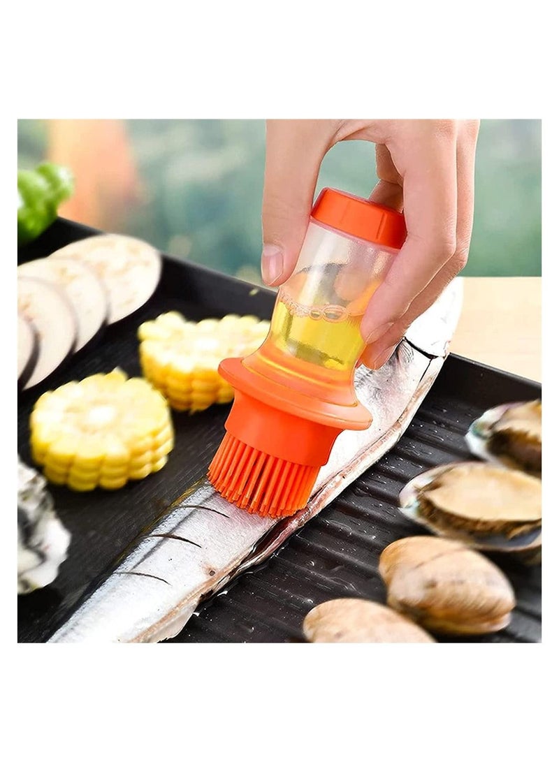 SYOSI 2 Pack BBQ Portable Silicone Oil Bottle Brush Kitchen Baking Cooking Pastry Brush Seasoning Bottle Brush with Sauce - Image 4