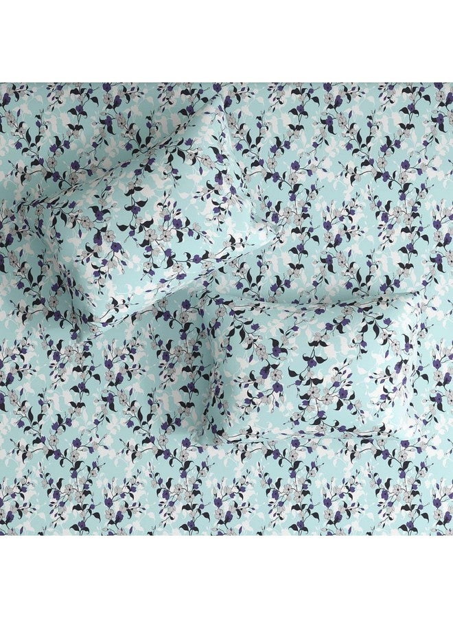 Wakefit Cotton Fitted Bedsheet | 144 TC Elastic Fitted Sheet, King Bed Bedsheet with 2 Pillow Covers | Cicely - 78x72 inches - Image 3