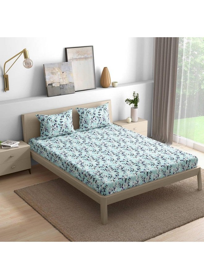 Wakefit Cotton Fitted Bedsheet | 144 TC Elastic Fitted Sheet, King Bed Bedsheet with 2 Pillow Covers | Cicely - 78x72 inches - Image 2