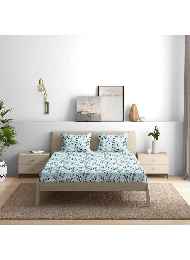 Wakefit Cotton Fitted Bedsheet | 144 TC Elastic Fitted Sheet, King Bed Bedsheet with 2 Pillow Covers | Cicely - 78x72 inches - Image 4