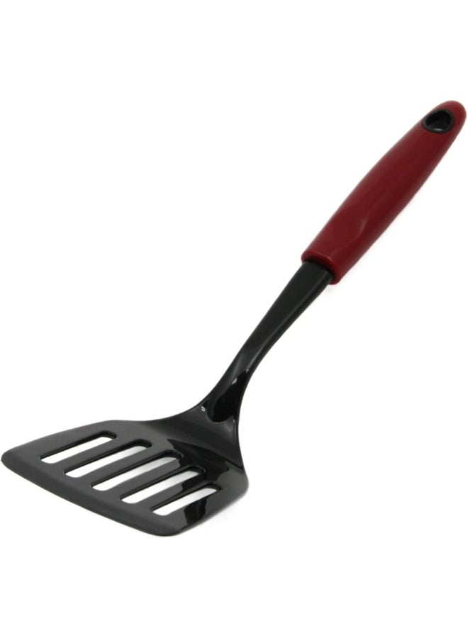 Chef Craft Select Platinum Series Dishwasher Safe Nylon Long Turner Red and Black 12 Inch 12111 - Image 1
