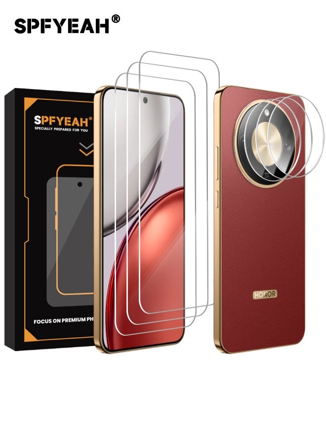 SPFYEAH [3+3 Pack] Honor X9d Screen Protector with Camera Lens Protector, [9H Hardness][Touch Sensitive][Fingerprint Unlock][Anti Scratch][Bubble Free][Case Friendly] HD Protector Set for Honor X9d 5G 6.79 inch (Boxed, 3+3 PCS) - Image 1