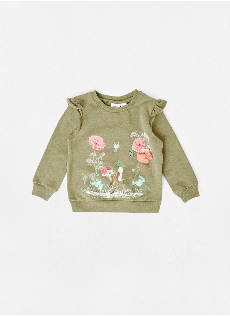 NAME IT - Kids Bambi Ruffle Sweatshirt - Image 1
